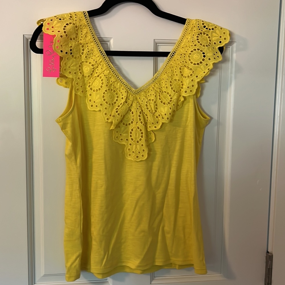 NWT Lilly Pulitzer Resort Yellow Plaza Top - Picture 5 of 5